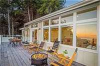 Ocean-view deck with gas fire pit and outdoor seating
